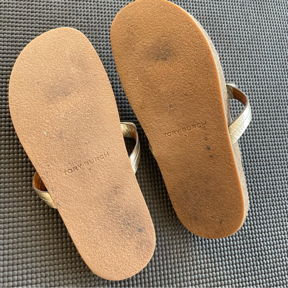 Tory Burch Metallic Slide Sandals - Picture 6 of 6